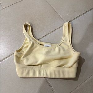 Aritzia Tna AiryAF Fleece Bra Top - Butter Yellow Sz S athleisure minimalist
